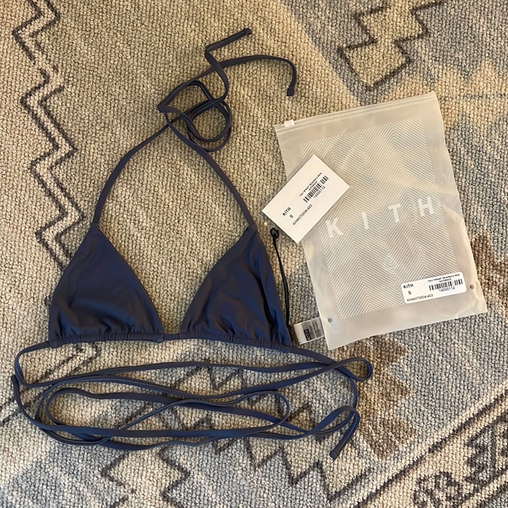 NWT Kith Women Swim Tali Wrap Triangle Top in Asteroid Size Small